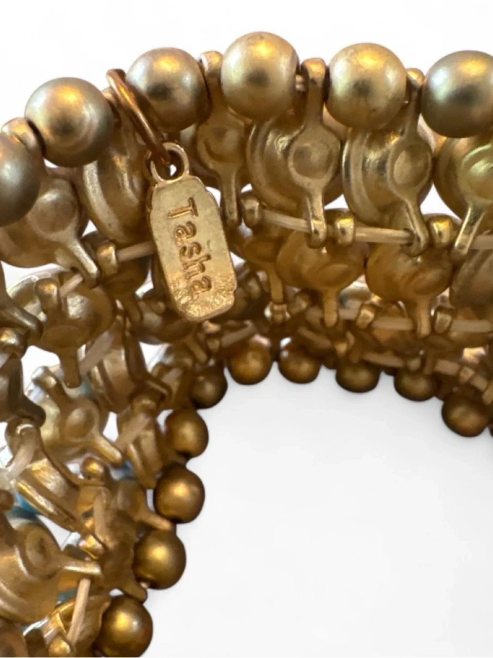 TASHA Turquoise & Matte Gold Statement Bracelet